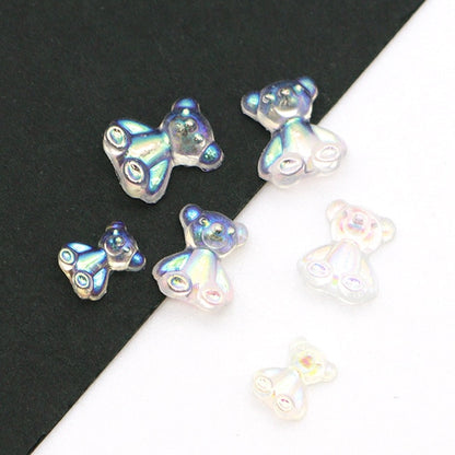 レジン材料 『ビジュクレール 熊パーツ オーロラクリア 大中小×各2個入り 10-3643』 東京交易