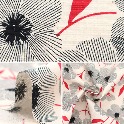 [From quantity 5] Fabric "Emiko Collection Cotton Cambrick Chic Black SEC2504-BK"