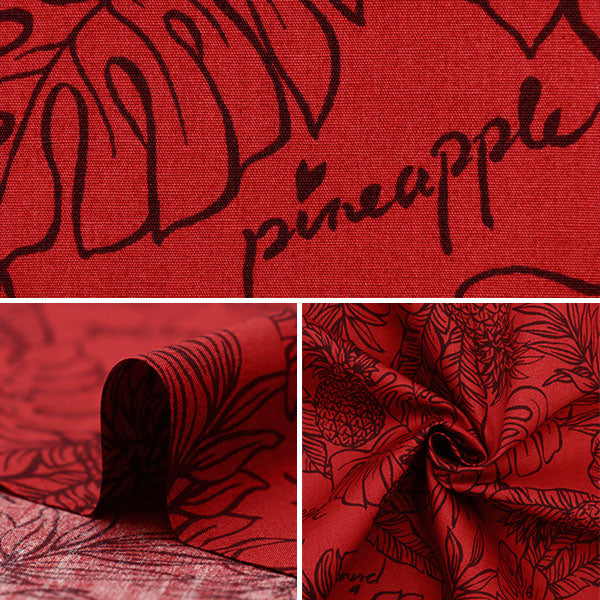 [From quantity 5] Fabric "Broad Hawaii Amplint Pineapple Red 205-A"