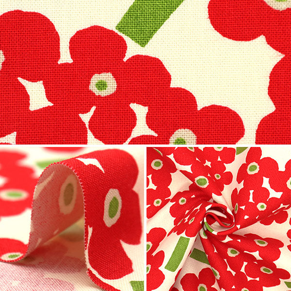 [来自数量5] 织物 “ Ukono Collection 10th Canvas Red Annabel UP5868-A” COTTON KOBAYASHI