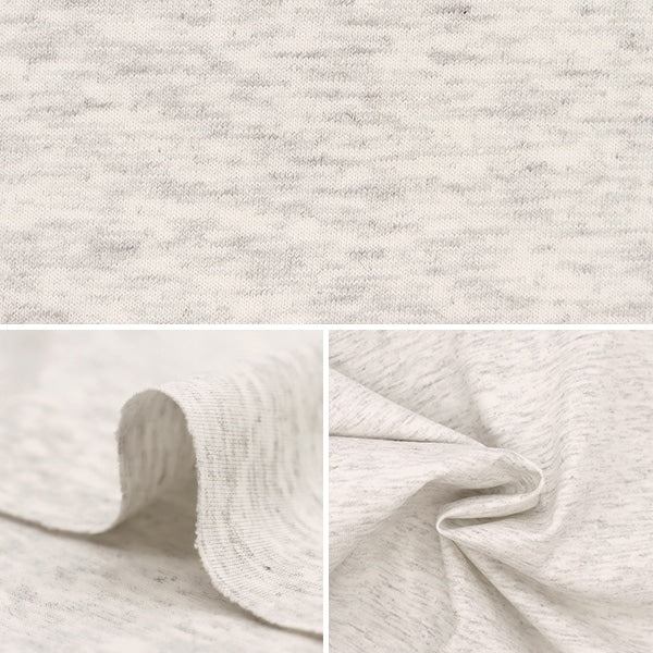 Fabric "Refreshing shirt knit Cut Cloth Approximately 85cm x 1.8m Heather White Gray C-KNITL-5]