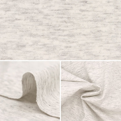 Fabric "Refreshing shirt knit Cut Cloth Approximately 85cm x 1.8m Heather White Gray C-KNITL-5]