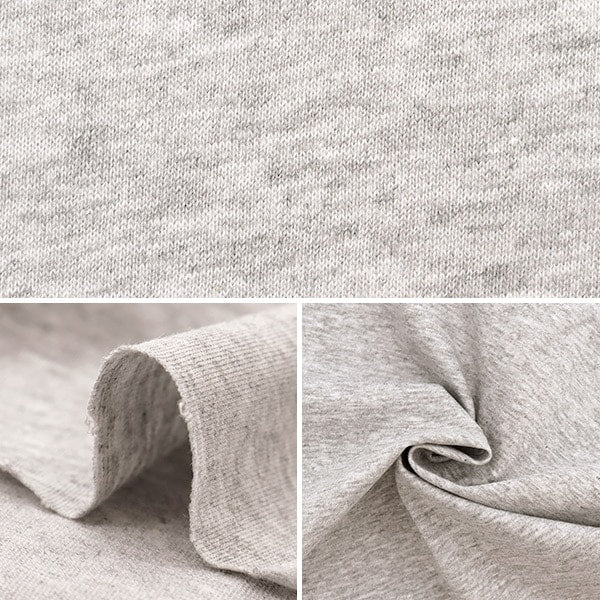 Fabric "Refreshing shirt knit Cut Cloth Approximately 85cm x 1.8m Heather Light Gray C-KNITL-6]