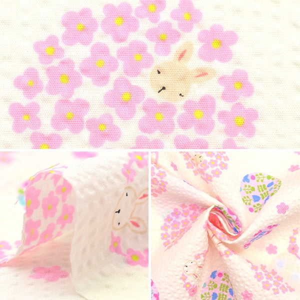 [From quantity 5] Fabric "Ripple Rabbit White SO-57200-1A"