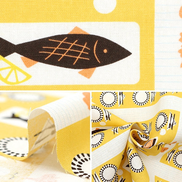 [From quantity 5] Fabric "Cotton hemp canvas Koti Cuttowus Yellow FF10515-A"