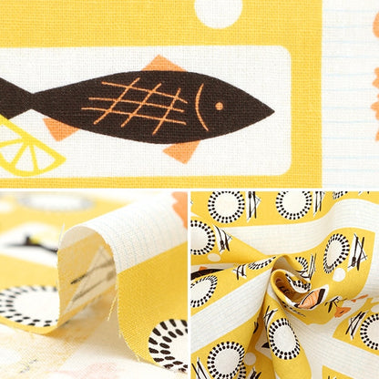 [From quantity 5] Fabric "Cotton hemp canvas Koti Cuttowus Yellow FF10515-A"