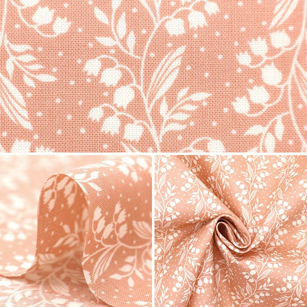 [From quantity 5] Fabric 『Scare Print Home Sister Suzuran Pattern Peach HS10501-A]