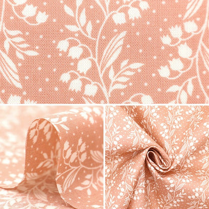 [From quantity 5] Fabric 『Scare Print Home Sister Suzuran Pattern Peach HS10501-A]