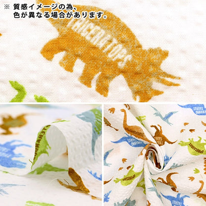 [来自数量5] 织物 “ Ripple Dinosaur Navy 38115-6E”
