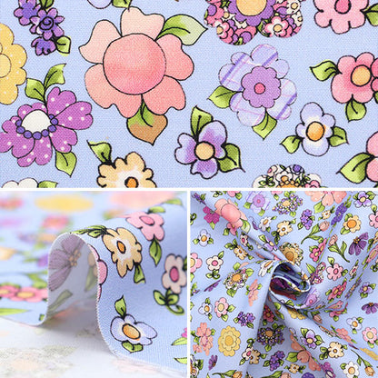 [From quantity 5] Fabric "USA Cotton Loralai Design Flowery Pattern Blue 692-573"