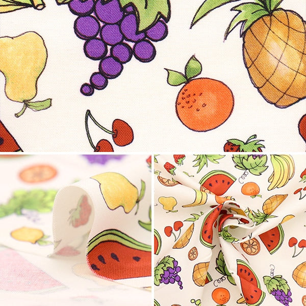 [From quantity 5] Fabric "USA Cotton Loralai Design Fan Fruit Pattern 692-543"