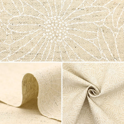 【数量5から】 生地 『綿麻キャンバス ラッカープリントの花 生成り KTS6957-A』 COTTON KOBAYASHI コットンこばやし 小林繊維