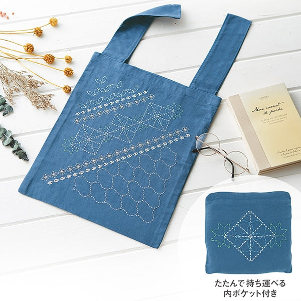Embroidery kit "SashikoEco Bagla Buketiel Nemophila SK-444] Olympus