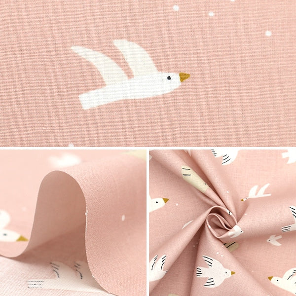 [From quantity 5] Fabric "DOMOTEX Cotton Print Squid Flying Pink DOMO-CPT5"