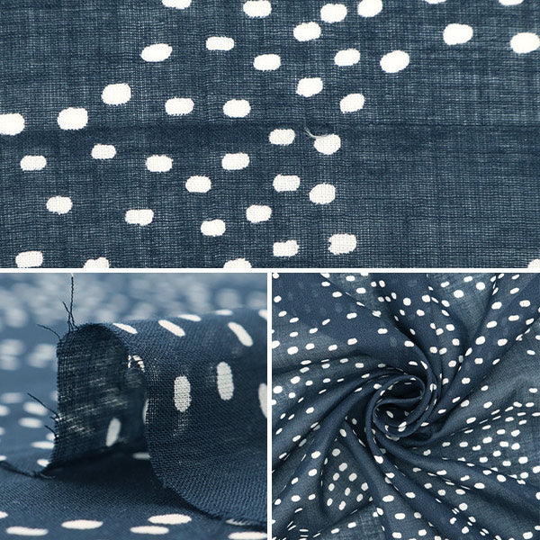 [From quantity 5] Fabric "Indian Boyle Print Dot Pattern Navy RAM-BOI-30A"