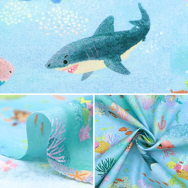 [From quantity 5] Fabric "60 Loan Digital Print 22fabric Marine Game Blue DP-4420-4A"