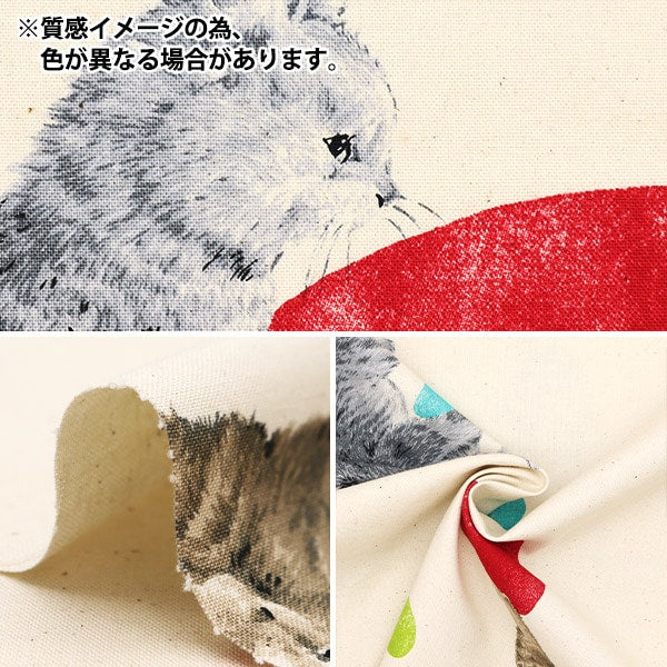 [From quantity 5] Fabric "Cotton Canvas Bouldering Cat Pastel KTS6915-B" COTTON KOBAYASHI