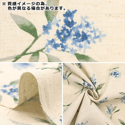 [From quantity 5] Fabric "Cotton linenSheeting Bouquet pattern black CLSEA-FL-BK]