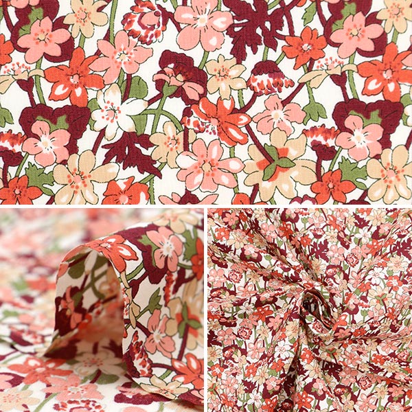 [From quantity 5] Fabric "Liberty Fabric Tana lawn Ira Rose Gates 3633225-23AT] Liberty Japan