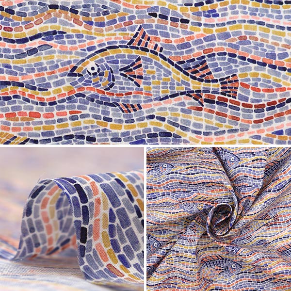 [From quantity 5] Fabric "Liberty Fabric Tana lawn Poseidon 3633245-23AT] Liberty Japan