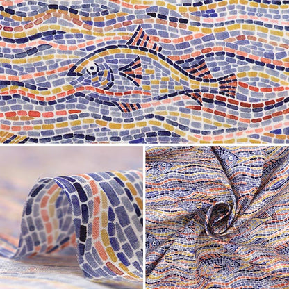 [From quantity 5] Fabric "Liberty Fabric Tana lawn Poseidon 3633245-23AT] Liberty Japan