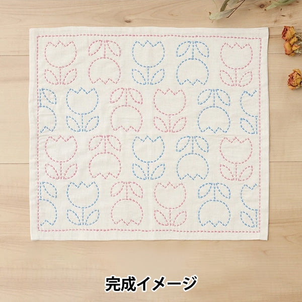 Embroidery kit "SashikoKit Fukin Tulip B 10127-12] Harawool Hara Wool