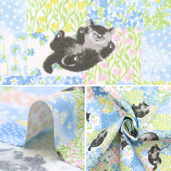 [From quantity 5] Fabric 『Oxford Cat Check Multi NOX-CACH-MIX] KOKKA