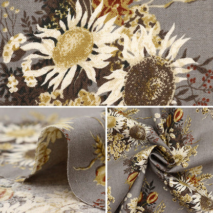 [From quantity 5] Fabric "Cotton linenSheeting Floral pattern Yellow NCLS-ROSU-YE] KOKKA