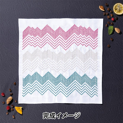 Embroidery kit "Hanachi Kit SASHIKO TEXTILE LAB Peaks White SK-457" Olympus