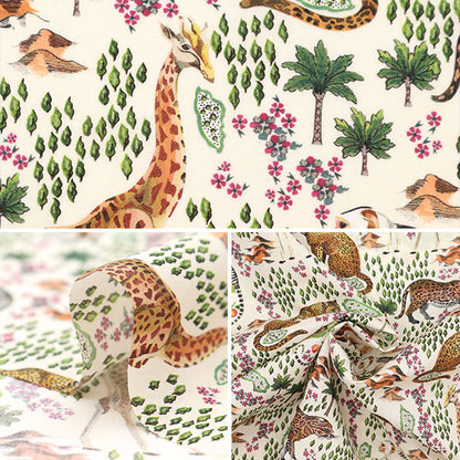 [From quantity 5] Fabric "Liberty Fabric Tana lawn Pattern Safari 363J7302-A] Liberty Japan