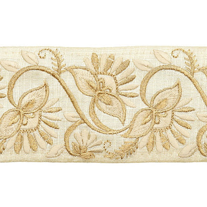 [From quantity 5] HandicraftTrim 『2022 Indian embroidery trim Beige x beige 44553A "