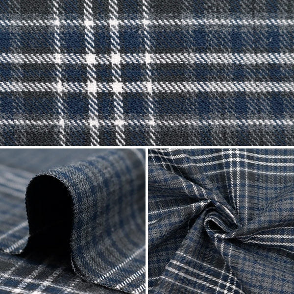 [From quantity 5] Fabric "Brushed melange check 11th color SH2098K-11"