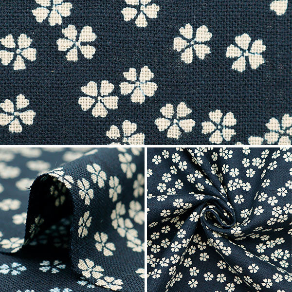 [From quantity 5] Fabric "Mura thread Cross single-colored Japanese-toned pattern Sakura 88223-1-1"