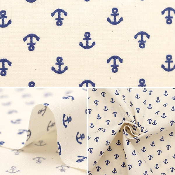 [From quantity 5] Fabric 『Sheeting Anchor Natural No-Anch-A]