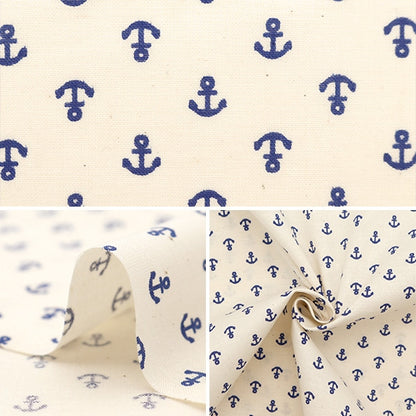 [From quantity 5] Fabric 『Sheeting Anchor Natural No-Anch-A]