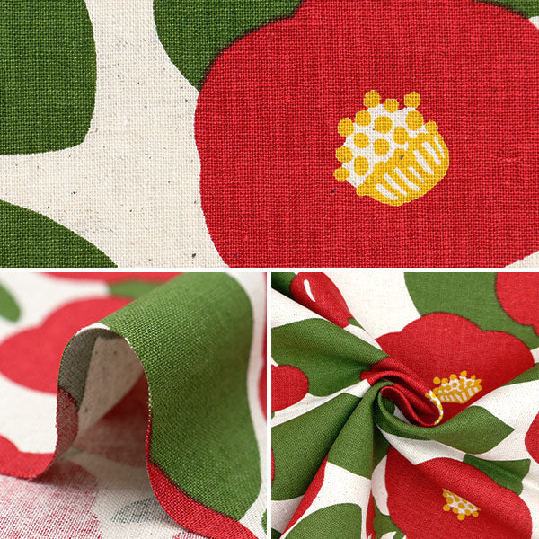 [From quantity 5] Fabric "Cotton hin canvas Tsubaki red Clccam-RE"
