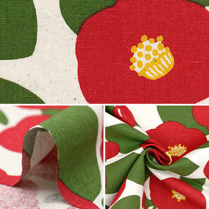 [From quantity 5] Fabric "Cotton hin canvas Tsubaki red Clccam-RE"