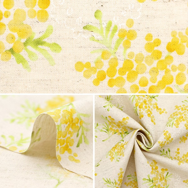 [From quantity 5] Fabric "Cotton linenSheeting MIMOZA Bouquet pattern a YKA-19040-1A] KOKKA