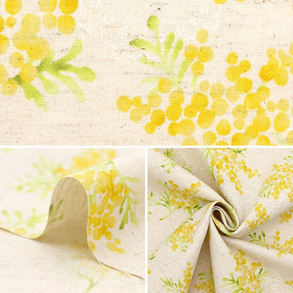 [From quantity 5] Fabric "Cotton linenSheeting MIMOZA Bouquet pattern a YKA-19040-1A] KOKKA