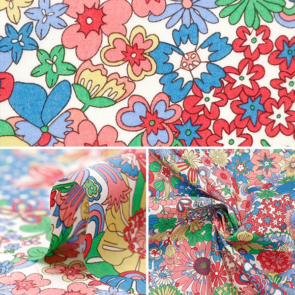 [From quantity 5] Fabric "Liberty Fabric Tana lawn Rainbow Garden 3634107-24AU] Liberty Japan