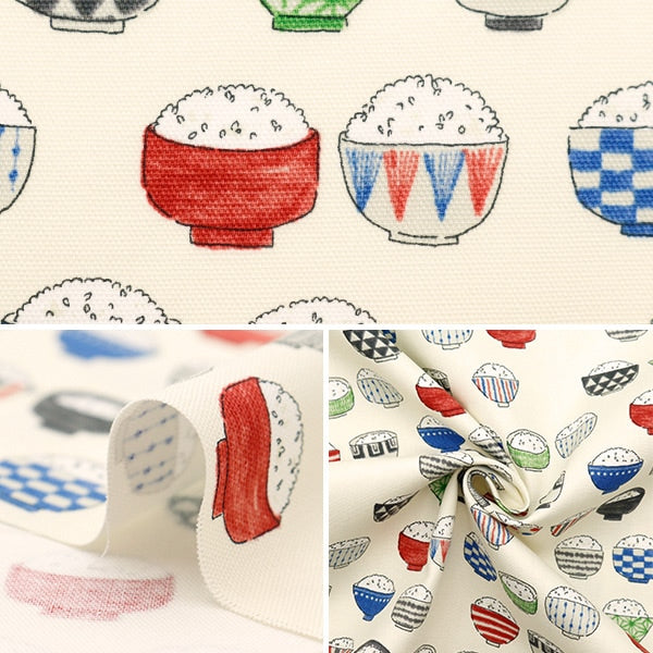 [From quantity 5] Fabric 『Oxford deliciousFabric Rice pattern Kinari YKA-16070-1A] KOKKA