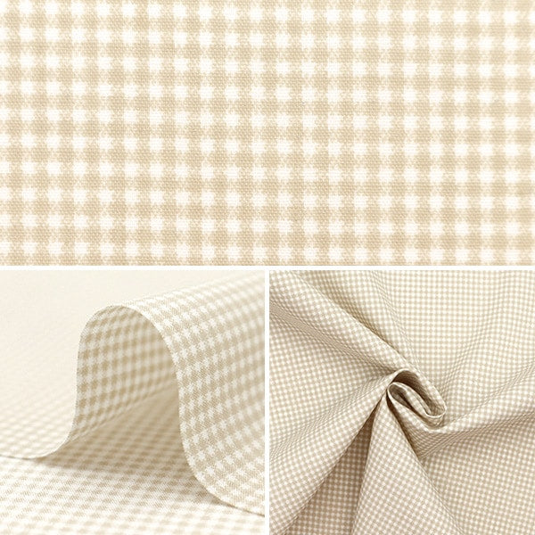 [From quantity 5] Fabric "TC Broad Check Beige Not-CHEXS-A"