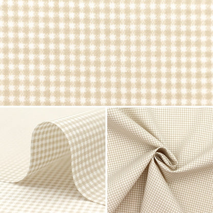 [From quantity 5] Fabric "TC Broad Check Beige Not-CHEXS-A"