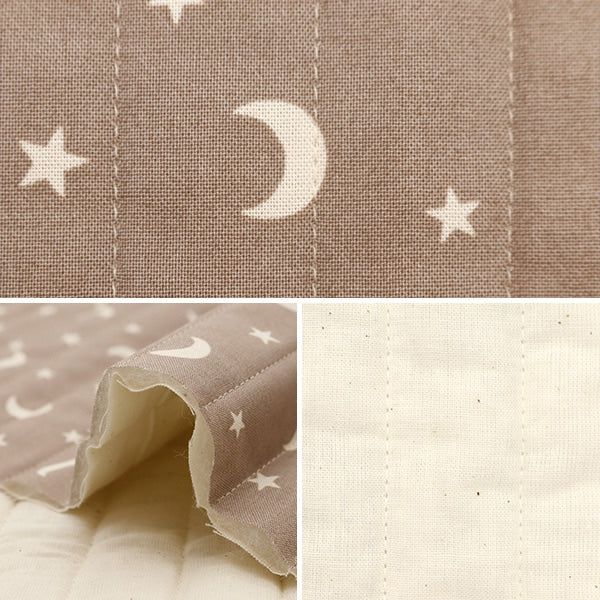 Fabric 『SheetingQuilt Cut Cloth Approximately 101cm x 50cm Milk Latte Moon Star Mocha MLJS50-10A]