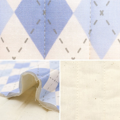 Fabric 『SheetingQuilt Cut Cloth Approximately 101cm x 50cm Milk Latte Argile Blue MLJS50-12C]