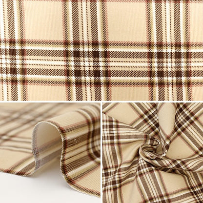 [From quantity 5] Fabric "Shirt Call Ten Print Check Pattern Beige AP35403-3A"