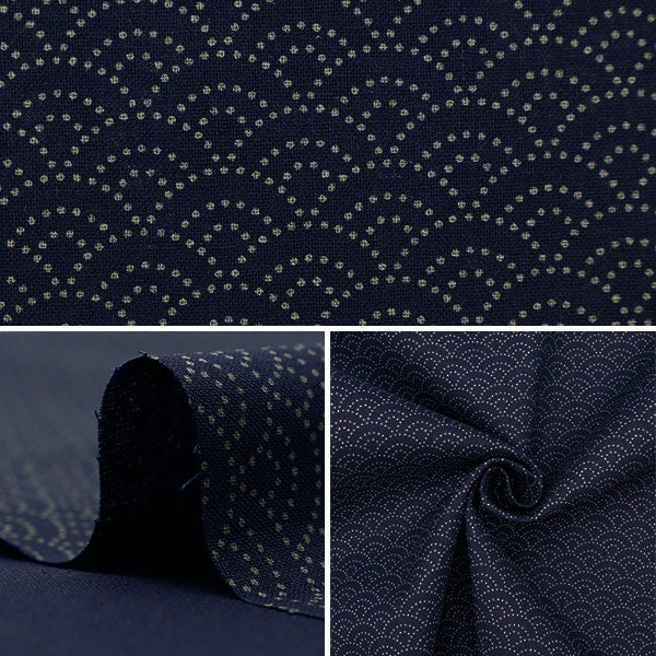 [From quantity 5] Fabric 『Sheeting Aomi Wanami 88222-3-13]