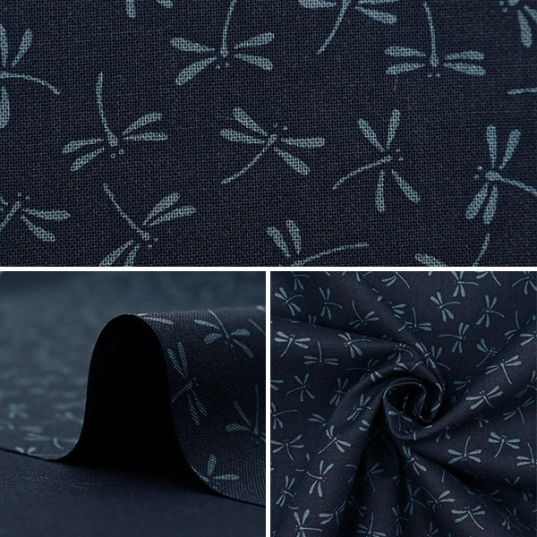 [From quantity 5] Fabric 『Sheeting Tonbo Dark Ai x Ai 88222-7-15]