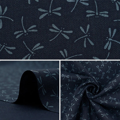 [From quantity 5] Fabric 『Sheeting Tonbo Dark Ai x Ai 88222-7-15]
