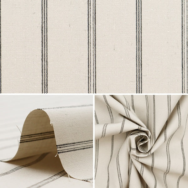 [From quantity 5] Fabric "Banshu weaving high density cross stripe pattern ivory RMD3207-1"